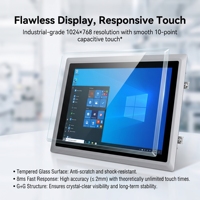 Computadora Industrial con Panel Táctil Integrado de 12.1 Pulgadas, Doble LAN, COM, USB, HD, Compatible con Windows y Linux, HMI, OEM, ODM, Personalizable