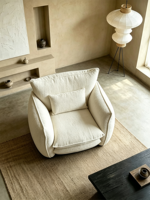 Fauteuil d'appoint en tissu rayé ATUNUS, fauteuil design moderne, fauteuil simple pour salon, fauteuil rembourré