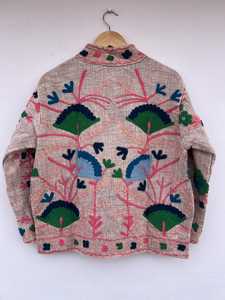 TNT Fabric Embroidered Suzani <b>Jacket</b> Floral Boho Cotton Blend Coat Gift For Her - Product Image 2