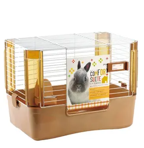 Cómoda Suite para Conejo, jaula de conejo, café
