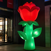 Grande fleur gonflable géante personnalisée avec lumières en PVC pour décorations et promotions de fêtes à thème