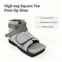 Botte post-opératoire à cheville haute en mousse EVA grise à mailles, certifiée CE ISO, de qualité thérapeutique, à bout carré, pour le soulagement des hallux valgus