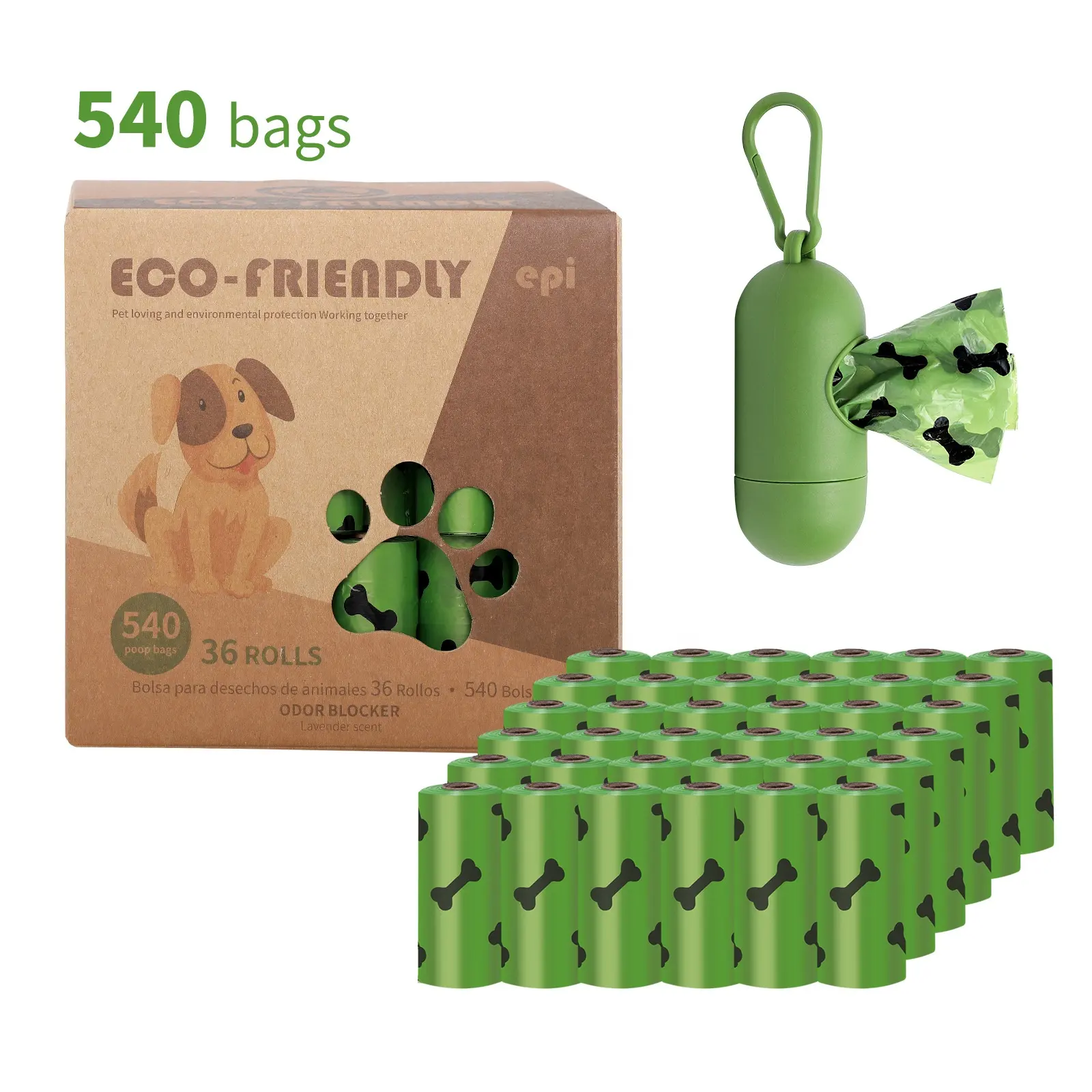 Amazon Best Seller Compostable Environment-friendly Scented 100% Pet Waste Bio Degradable Compostable Pet Dog Poop Bag 240 Bags