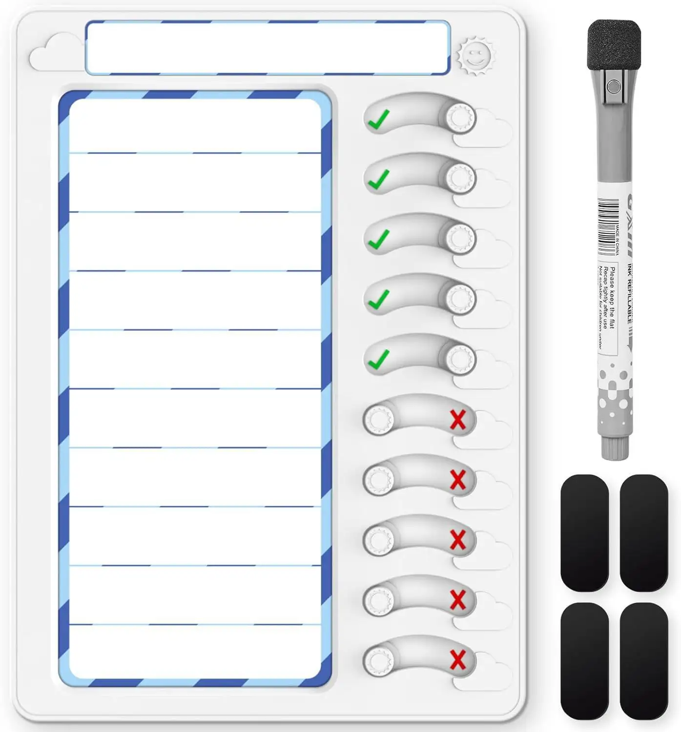 Hot Selling Erasable Chore to do List Board Refrigerator Reusable Memo Plastic Message Board Home Checklist Board