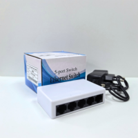 Cámara IP con IA, Switch Ethernet Rápido de 5 Puertos 10/100Mbps, Carcasa de Plástico, Plug and Play, de Escritorio, para Seguridad en el Hogar y CCTV