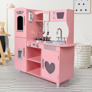 Ensemble de jouets de <span class=keywords><strong>cuisine</strong></span> en bois multifonctionnels, réfrigérateur, vaisselle, <span class=keywords><strong>simulation</strong></span> pour garçons et filles de 2 à 13 ans - Product Image 2