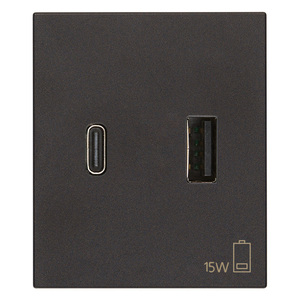 <b>Usb</b> A+C Power Adapter 15W 3A 5V Black 6 In Length 4.5 In Width 5.4 In Height - Product Image 1