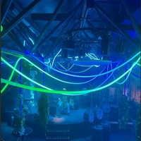 Lampu LED Fleksibel DMX512 Kontrol 24V D22 Hitam 5M 10M Silikon Hitam 360 Neon Strip Lights untuk Dekorasi Klub Malam