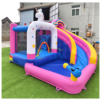 Castillo Inflable con Personajes de Dibujos Animados, Juego Interior para Niños Pequeños, Material de PVC, Fácil de Instalar, Uso Comercial para Fiestas