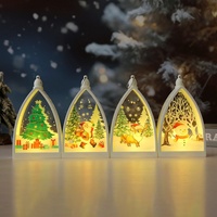 Lumière de nuit décorative de Noël à LED, lumière triangulaire en plastique de style bougie pour la décoration de scène