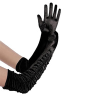 Gants de mariage plissés en satin pour femmes, protection solaire, performance, danse, cérémonie