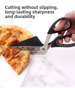 Tijeras Cortadoras de <span class=keywords><strong>Pizza</strong></span> 2 en 1 Desmontables, Herramienta de Repostería de Acero Inoxidable, Tijeras de Cocina Creativas para Hacer <span class=keywords><strong>Pizza</strong></span> y Repostería en Casa - Product Image 2