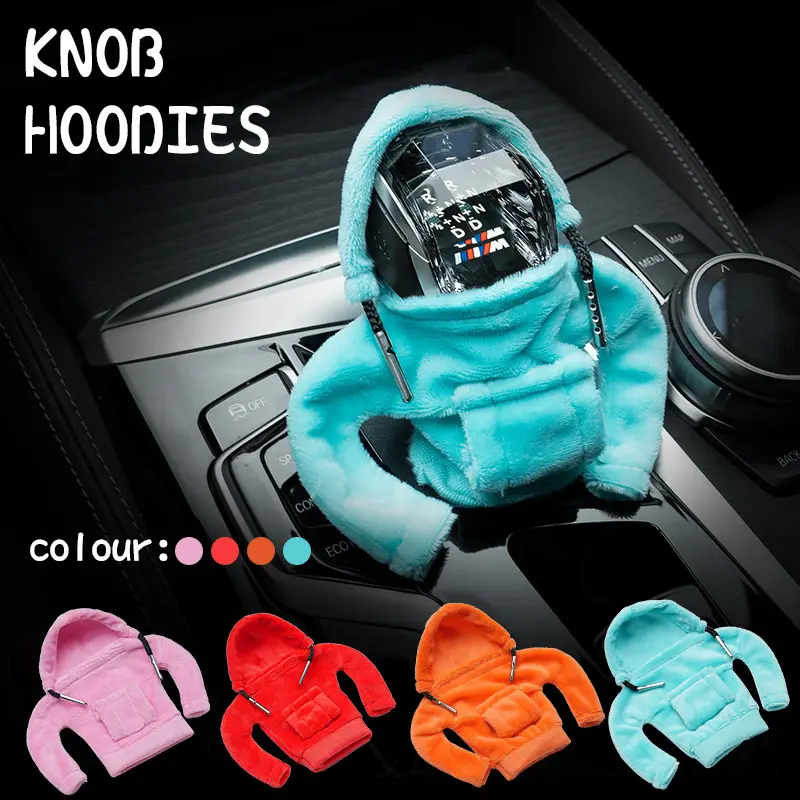 แฟชั่นHoodiesรถเกียร์เปลี่ยนลูกบิดฝาครอบคู่มือเกียร์Shift Decor Hoodieครอบคลุมอัตโนมัติอุปกรณ์ตกแต่งภายในรถยนต์