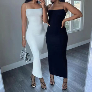 Robes maxi sexy pour femmes, vente chaude d'été, imprimées numériquement, sans manches, moulantes, dos nu, haute élasticité, robe de soirée - Product Image 1