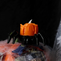 Bougies LED d'Halloween en forme d'araignée avec bougies chauffe-plat citrouille et accessoire œil lumineux pour centre de table de maison hantée et décoration de fête