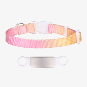 Collier de chat personnalisé de couleur dégradée sécurité anti-perte en silicone souple avec plaque signalétique réglable d'impression de style tactique - Product Image 4