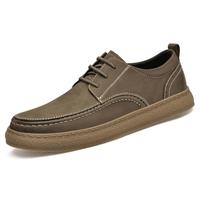 Chaussures décontractées d'extérieur en cuir pour hommes, vêtements de travail de couche supérieure en cuir à coupe basse au printemps, chaussures simples
