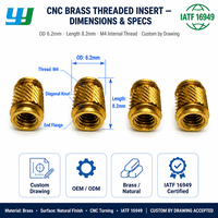 Inserts filetés en laiton à bride, hélicoïdaux, moletés, pour injection plastique CNC de précision, sur mesure OEM