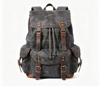 Sac à dos rétro imperméable pour homme, vintage 82105, sac de voyage pour ordinateur portable, toile cirée, 20L, bandoulière arquée, polyester, tout usage