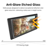 Moniteur de Dessin LCD Professionnel de 15,6 Pouces avec Stylet sans Batterie 8192 Niveaux, Tablette Graphique Numérique USB à Écran