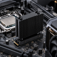 Pendingin SSD M.2 SNOWMAN MS2 PRO 2280, 2 Heat Pipe, Kipas 7010, Heatsink Aluminium Hitam untuk PC Gaming Desktop