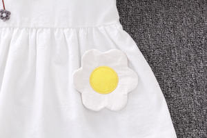 Productos Más Vendidos, Ropa Infantil con Estampado de Flores, Vestido Casual sin Mangas para Niña, Bonito Vestido Blanco con Estampado de Sol - Product Image 5
