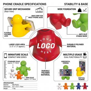 Pelota Antiestrés con Logotipo Personalizado de Hombre Sonriente y Soporte para Teléfono, Base de Escritorio de PU para Regalo Promocional - Product Image 3