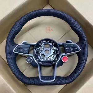 Volant semi-carbone <span class=keywords><strong>S</strong></span>-<span class=keywords><strong>Line</strong></span> avec bouton de démarrage pour <span class=keywords><strong>Audi</strong></span> Q8 SQ8 A3 <span class=keywords><strong>A4</strong></span> B9 A5 B8 A6 C7 A7 S3 S4 RS3 RS5 RS7 RS6 C8 - Product Image 4