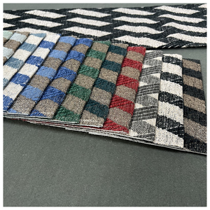 Fabricant Personnalisé 100% Polyester Bleu Gris Lettres Géométriques Chenille Jacquard Tissu d'<span class=keywords><strong>ameublement</strong></span> - Product Image 5