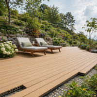 Tarima Ecológica de Material Compuesto Ynori, Diseño de Madera Hueca con Vetas de Roble, 23 mm, 160 mm, Canal Redondo para Patio, Impermeable, Directo de Fábrica