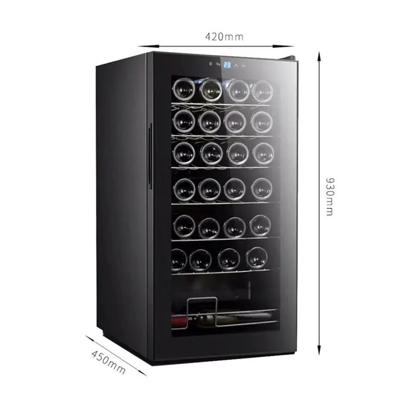 Wein kühler Kühlschrank, 32 Flaschen Kompressor Kühlung Wein kühlschrank mit Blaulicht & LED-Display, freistehender Wein kühler