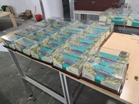 Modelo a escala de construcción de puente de Río, modelo de mini mesa de arena, puede ser un regalo de compañía