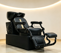 Chaise de lavage professionnelle pour salon de coiffure, confort premium, entièrement inclinable, motif gaufré