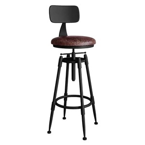 등받이가있는 아메리칸 스타일 산업 높이 조절 가능한 철 회전 카운터 바 의자 - Product Image 2