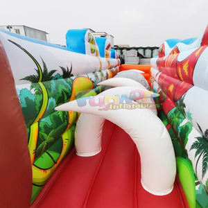 Château gonflable commercial pour enfants, parc de jeux gonflables Jurassic, avec toboggan, pour fêtes en plein air. - Product Image 6