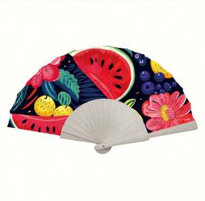 Abanicos Plegables Promocionales de Papel/Tela de Alta Calidad al por Mayor, Abanicos de Mano de Plástico con Logotipo Personalizado Impreso - Product Image 4