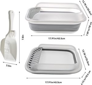 Nouvelle conception de bac à litière pour chat en plastique semi-fermé avec clôture plus haute et pelle - Product Image 2
