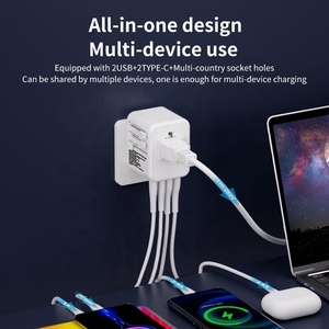 Gadgets mobiles Adaptateur de voyage dans le monde entier Prises de courant USB vers Type C pour femme <span class=keywords><strong>Homme</strong></span> Adaptateur de voyage Cadeau - Product Image 3