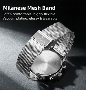 Montre de sport pour hommes, à quartz, imperméable, <span class=keywords><strong>chrono</strong></span>, logo personnalisé, à la mode, avec verre de couleur originale, - Product Image 2