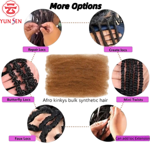 Cheveux synthétiques afro crépus volumineux en fibres haute température, pour tresses et <span class=keywords><strong>dreadlocks</strong></span>, accessoire de tissage capillaire - Product Image 2