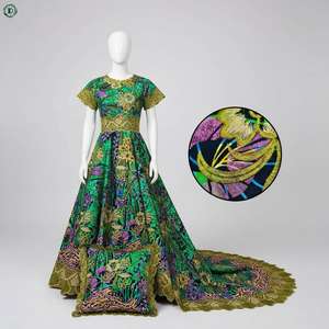 Tissu de dentelle de voile de coton africain biologique brodé à la mode pour les fêtes de mariage pour les sacs chemises robes pour les suisses - Product Image 2