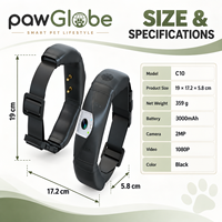 Collier de dressage intelligent pour animaux de compagnie 19 x 17,2 x 5,8 cm 325g ABS IP66 GPS Beidou LBS 30000mAh Caméra 1080P pour chiens FCC CE ROHS