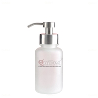 Bouteille de pompe en verre de mousse de savon liquide givré ambré de 250ml 350ml pour le nettoyant facial de lavage de corps de main