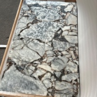 Calacatta en marbre bleu naturel Table basse centrale sur piédestal Morden bleu pour la décoration intérieure