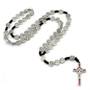 Medalla de San Benito, Rosario de Cordón Anudado Hecho a Mano, Collar Religioso para Hombres y Mujeres - Product Image 4