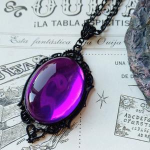 Collar <span class=keywords><strong>de</strong></span> Cristal Rojo Estilo Gótico Vintage 2026 con Colgante <span class=keywords><strong>de</strong></span> Piedra Preciosa Roja y Morada Plateada, Joyería <span class=keywords><strong>de</strong></span> Moda para Mujeres y Hombres, Regalos - Product Image 2