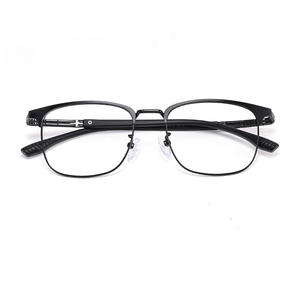 Monture de lunettes de myopie rectangulaire en métal noir pour hommes, taille moyenne, adaptée aux visages carrés, modèle 34046 - Product Image 1