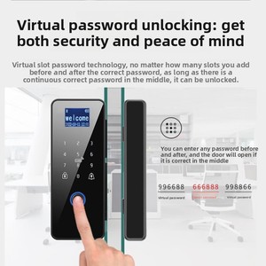 Cerradura Inteligente para Puerta de Vidrio con Huella Dactilar, Contraseña, Tarjeta, Reconocimiento Facial, Instalación sin Taladro, Control de Acceso para Oficina/Tienda - Product Image 2