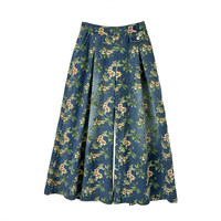 Pantalon large en jean délavé moyen à motif floral, taille haute plissée, boutonné, coupe décontractée, grande taille, collection Printemps-Été 2026 pour femme