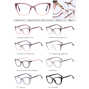 Montatura per <span class=keywords><strong>Occhiali</strong></span> Partagas TR90 con Aste CP e Cerniera <span class=keywords><strong>a</strong></span> Molla, Lenti Anti Luce Blu, Montatura Ottica per Donna - Product Image 6